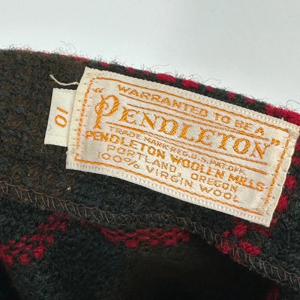 Vintage‎ 60s Pendleton Doughnut Skirt Girls Size 10 Plaid Wool Tartan RARE